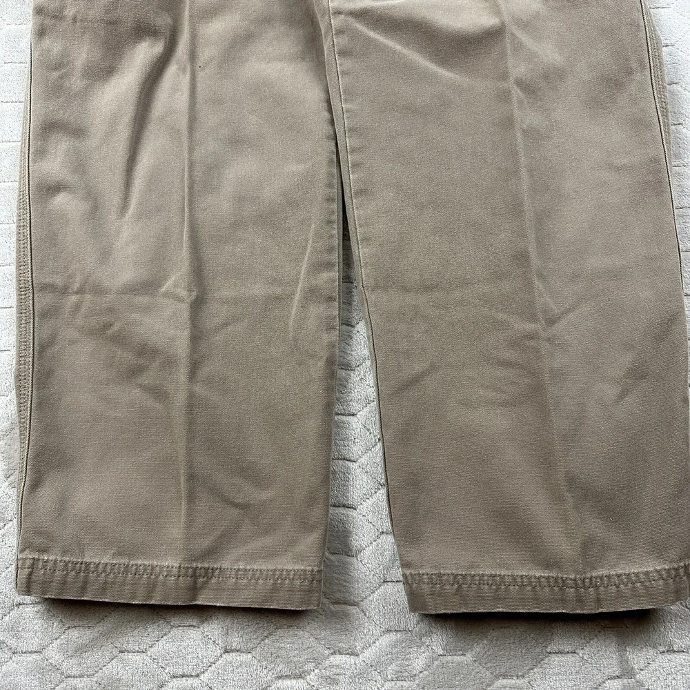 Eddie Bauer Mens Brown 34x28 Cargo Pants Pocket Button Zip Closure Straight Cut
